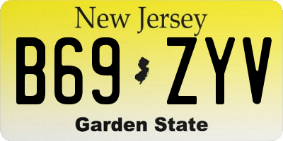 NJ license plate B69ZYV