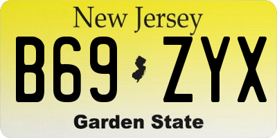 NJ license plate B69ZYX
