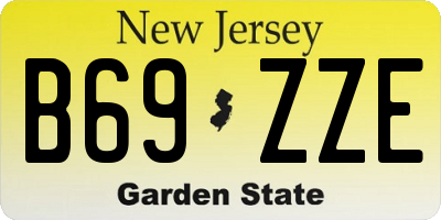 NJ license plate B69ZZE