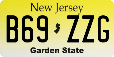 NJ license plate B69ZZG