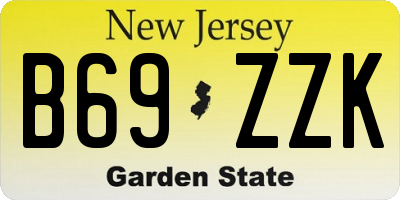 NJ license plate B69ZZK