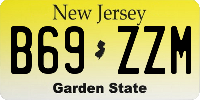 NJ license plate B69ZZM