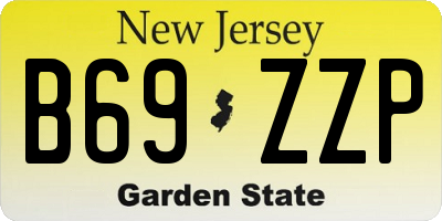 NJ license plate B69ZZP