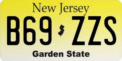 NJ license plate B69ZZS