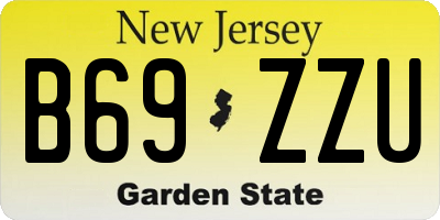 NJ license plate B69ZZU