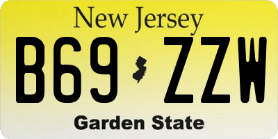 NJ license plate B69ZZW