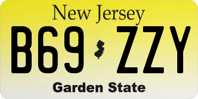 NJ license plate B69ZZY
