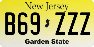 NJ license plate B69ZZZ
