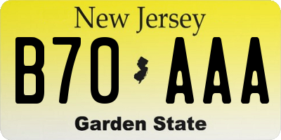 NJ license plate B70AAA