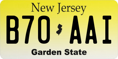 NJ license plate B70AAI