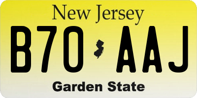 NJ license plate B70AAJ