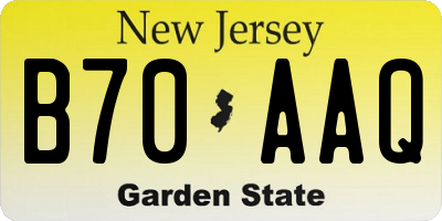 NJ license plate B70AAQ