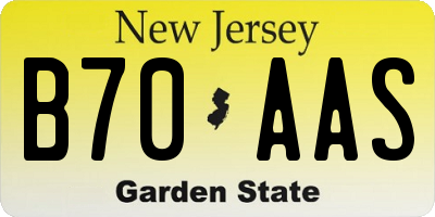 NJ license plate B70AAS