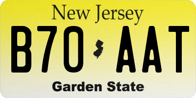 NJ license plate B70AAT