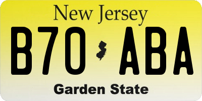 NJ license plate B70ABA