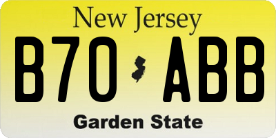 NJ license plate B70ABB