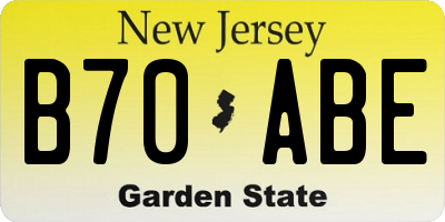 NJ license plate B70ABE