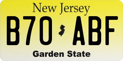 NJ license plate B70ABF