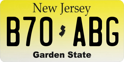 NJ license plate B70ABG