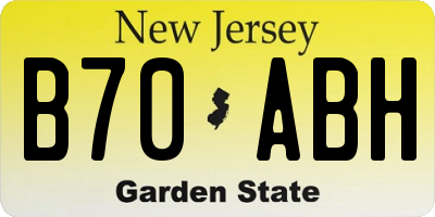 NJ license plate B70ABH