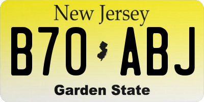 NJ license plate B70ABJ