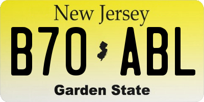 NJ license plate B70ABL