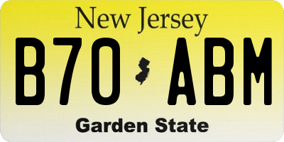 NJ license plate B70ABM