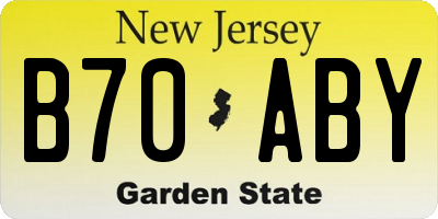 NJ license plate B70ABY