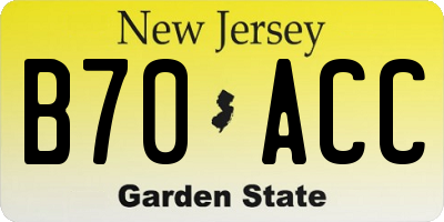 NJ license plate B70ACC