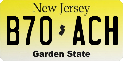 NJ license plate B70ACH