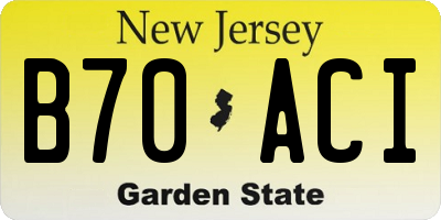 NJ license plate B70ACI