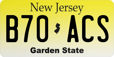 NJ license plate B70ACS
