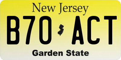 NJ license plate B70ACT