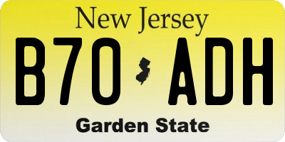 NJ license plate B70ADH