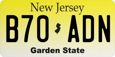 NJ license plate B70ADN