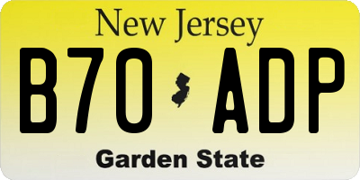 NJ license plate B70ADP