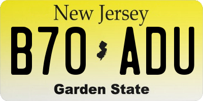 NJ license plate B70ADU