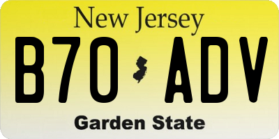 NJ license plate B70ADV