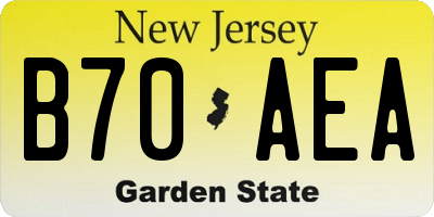 NJ license plate B70AEA