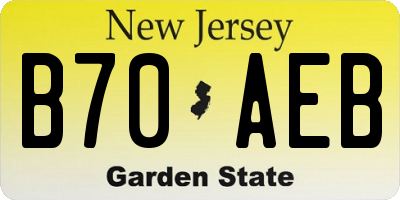 NJ license plate B70AEB