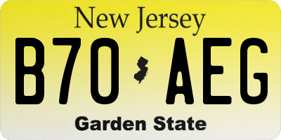 NJ license plate B70AEG