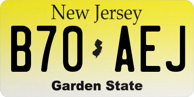 NJ license plate B70AEJ