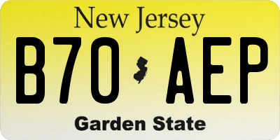 NJ license plate B70AEP