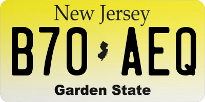 NJ license plate B70AEQ