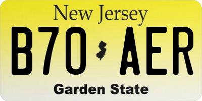 NJ license plate B70AER