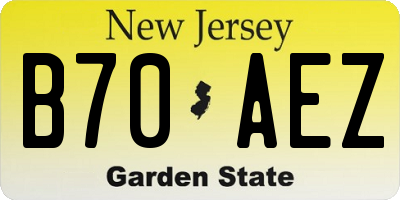 NJ license plate B70AEZ
