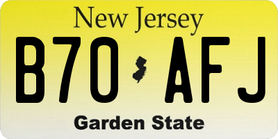 NJ license plate B70AFJ