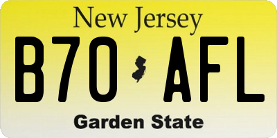 NJ license plate B70AFL
