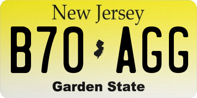 NJ license plate B70AGG