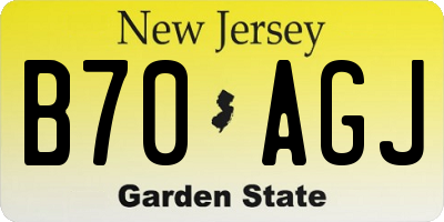 NJ license plate B70AGJ